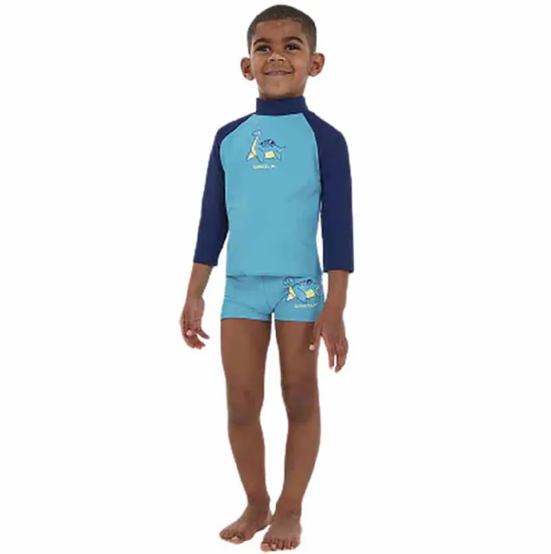 Speedo Toddler Boys Long Sleeve Printed Rash Top Blue-1